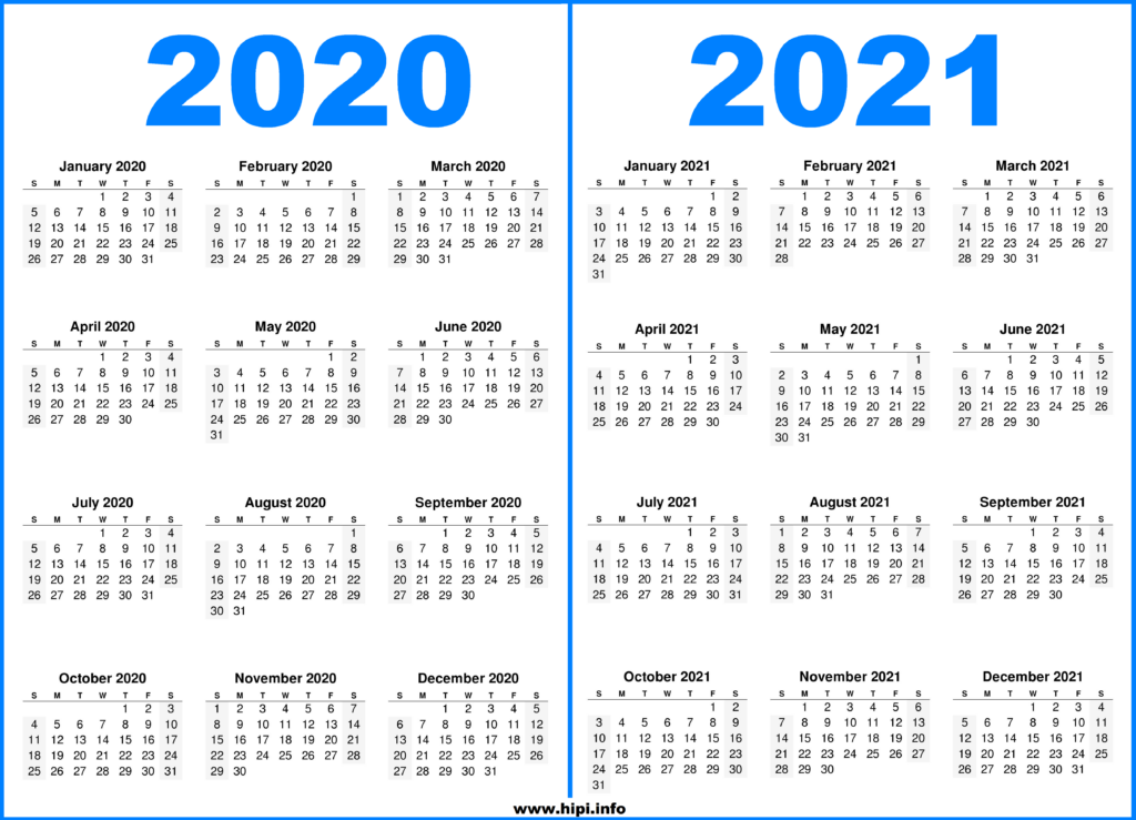 2020 To 2024 Calendar