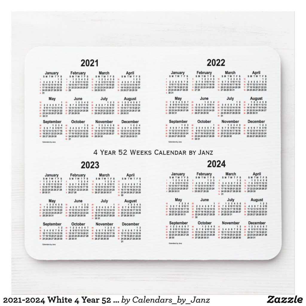 4 Year Calendar 2021 To 2024