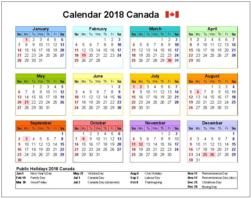 List Of Calendar Years From 2018 Until 2024