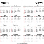 2020 To 2024 Calendar