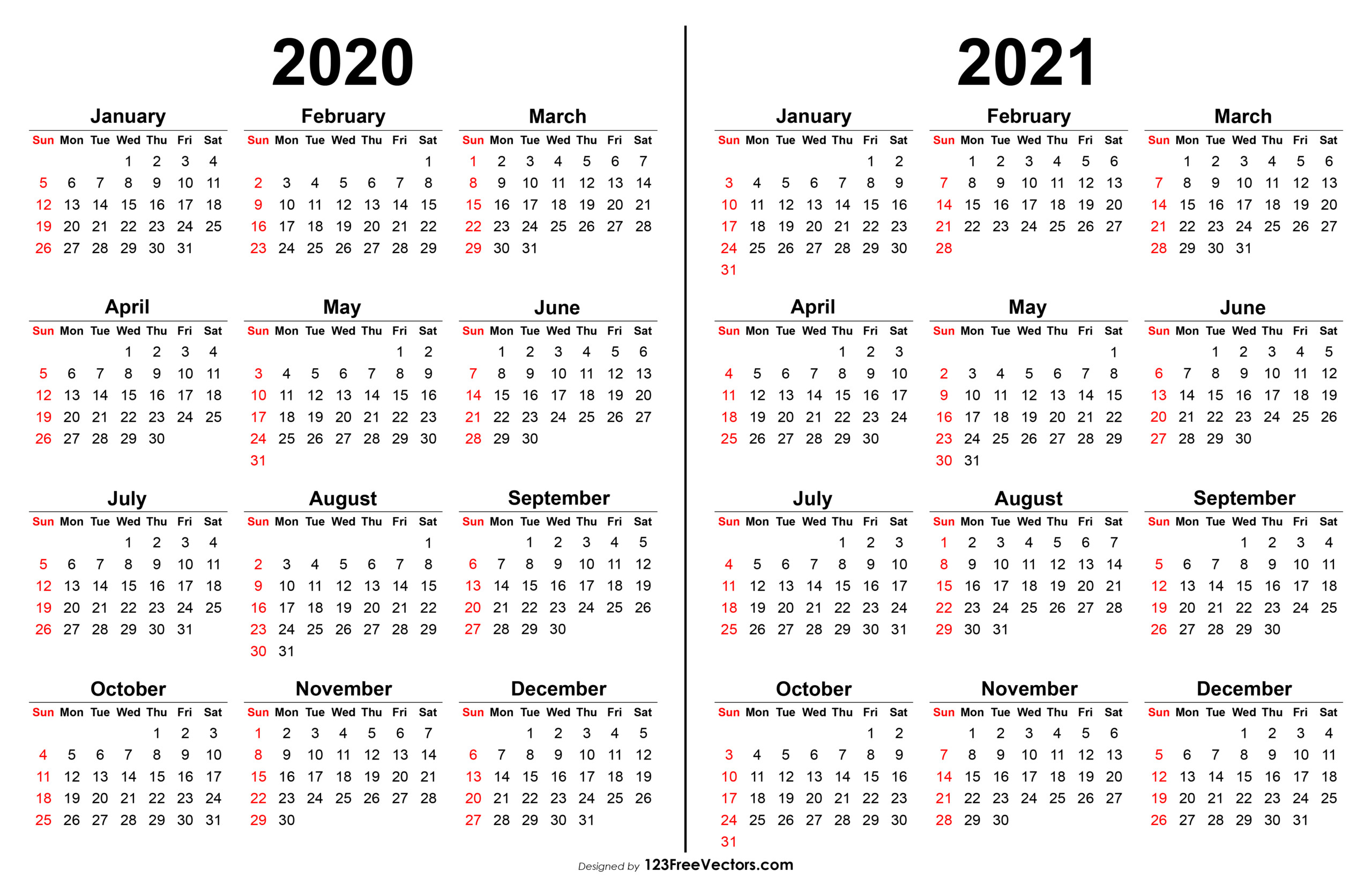 2020 To 2024 Calendar 2024 Calendar Printable