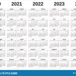 Calender For 2020 Through 2024