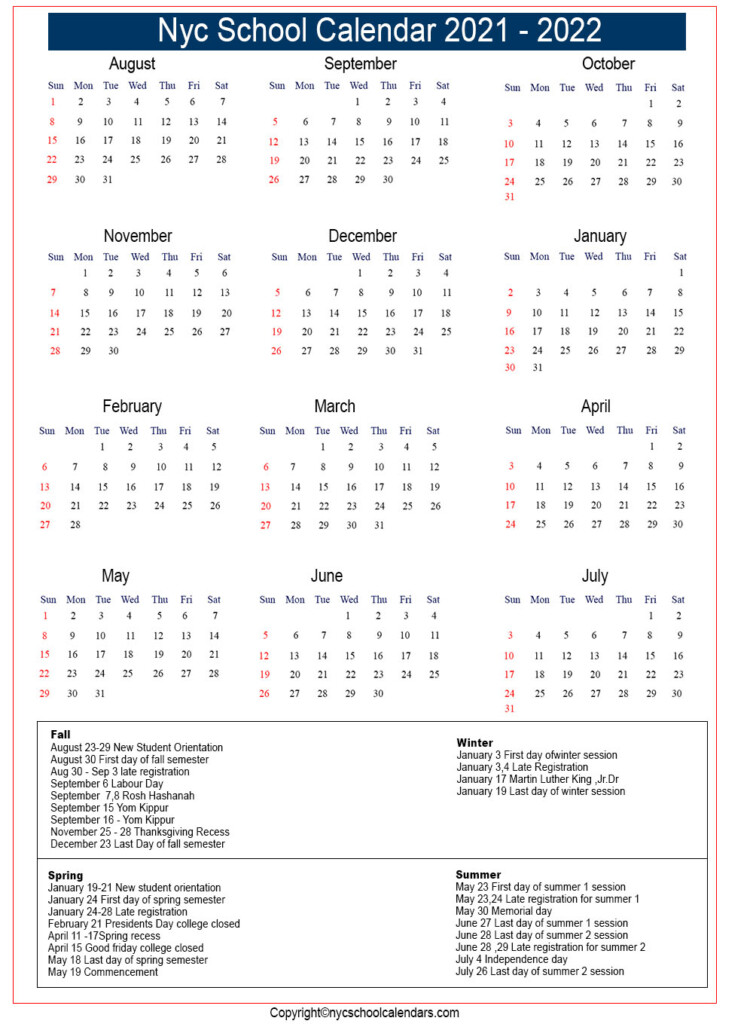 Nyc 2021 And 2024 School Calendar