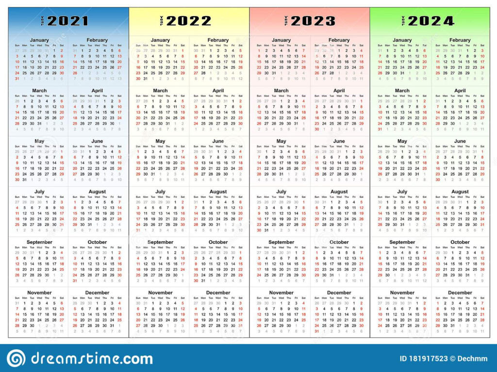 Monthly Calendar For 2020 2021 And 2022 2023 2024