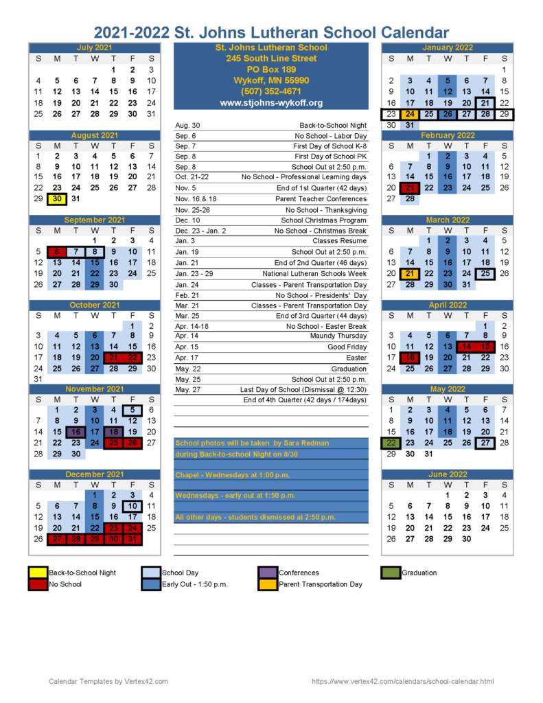 St John's University Spring 2024 Calendar