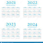 Yearly Calendar 2021 To 2024