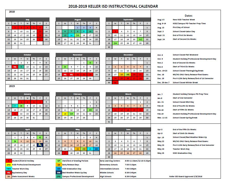 Keller Isd 2024 To 2023 Calendar