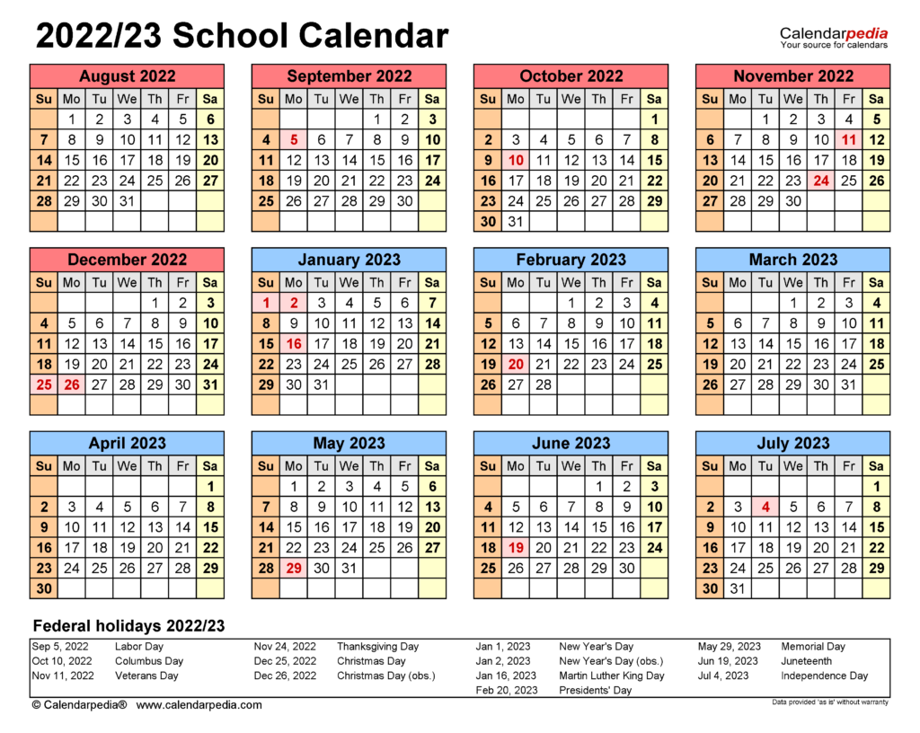 School Calendar 2024-2023