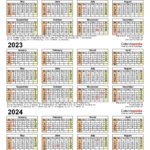 Yearly Calendar 2022-2024