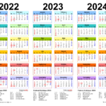 2022 Through 2024 Calendar