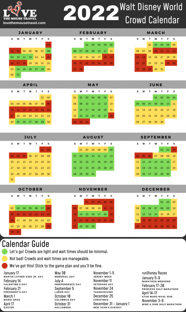 Walt Disney World Crowd Calendar 2024