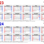 Calendar For 2023 And 2024