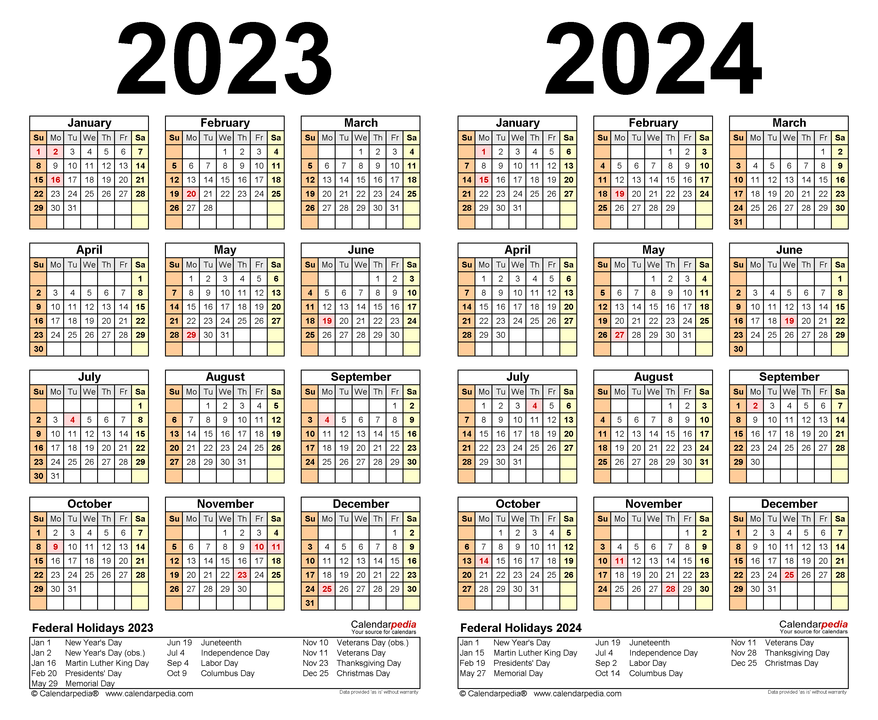 2023 2024 Two Year Calendar Free Printable Pdf Templates 19 