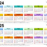 Calendar For 2024 And 2025