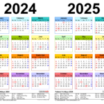 Calendar 2024 And 2025