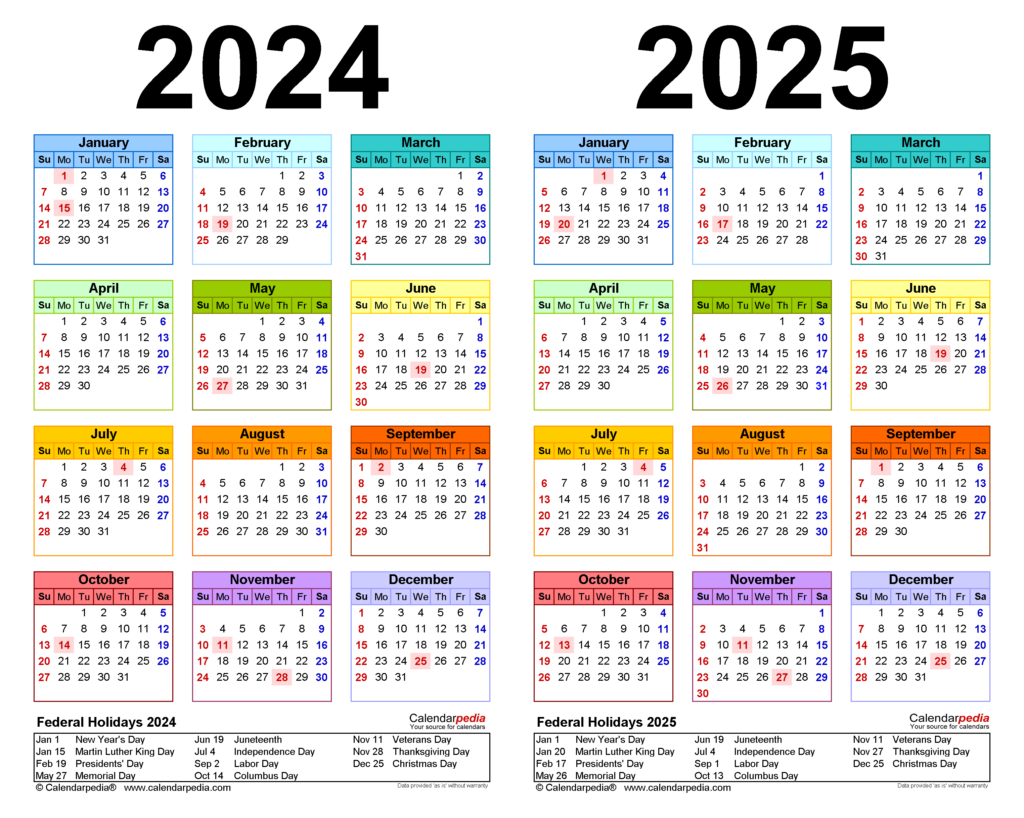 Calendar 2024 2025 Printable