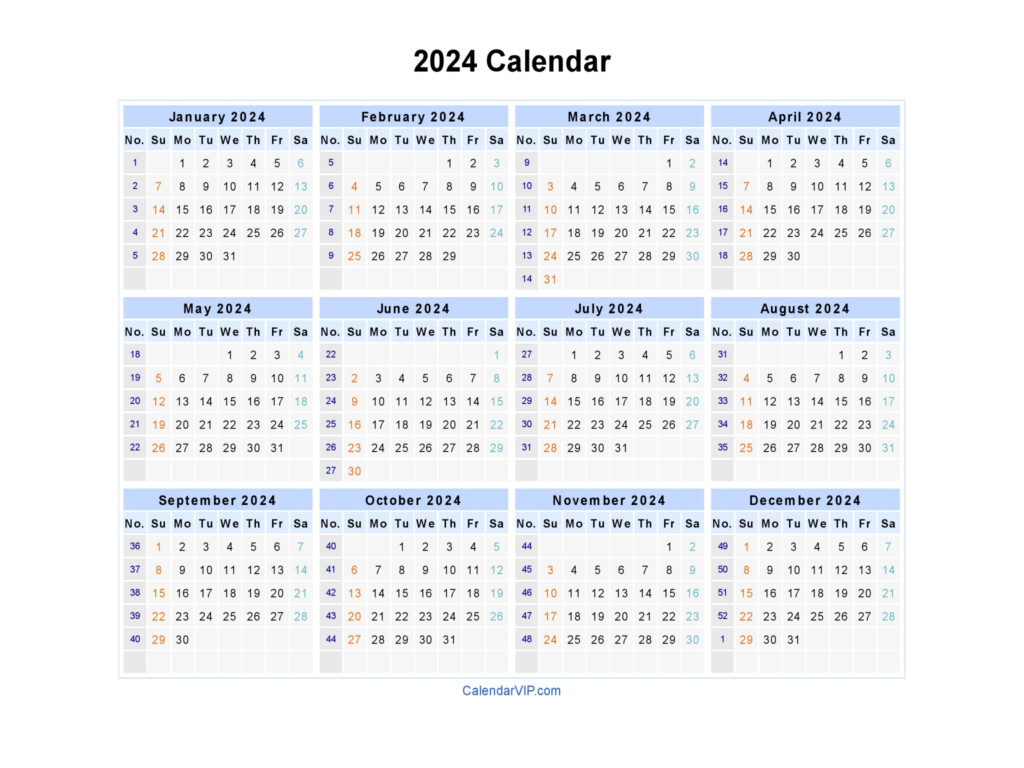 Calendar For 2024 Printable