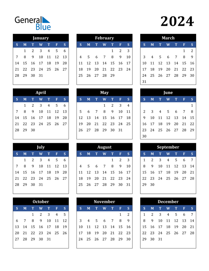 Online Calendar 2024