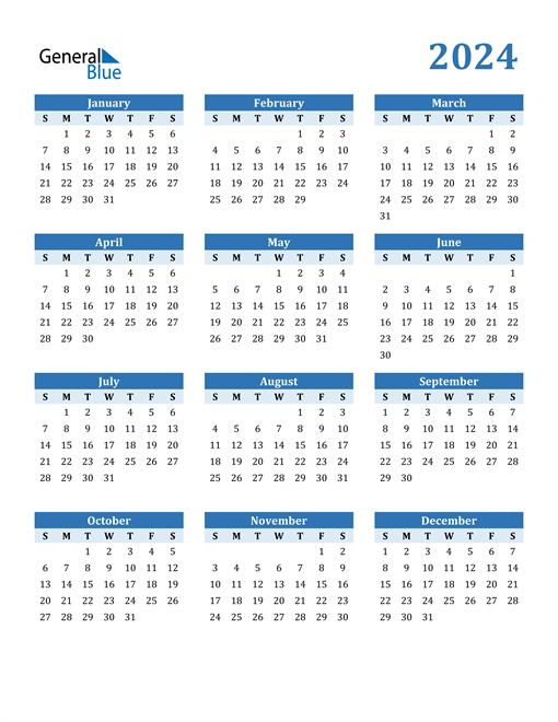 Online Calendar 2024