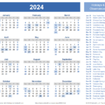 Calendar For 2024 With Holidays