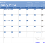 Google Sheets Calendar Template 2024