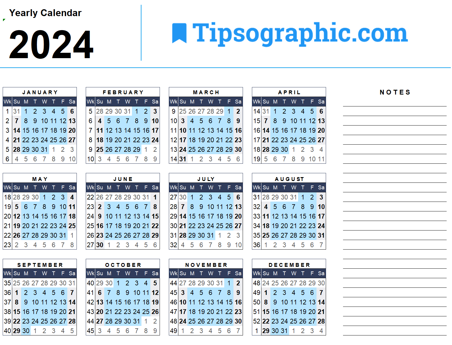 2024 Calendar With Workweek Lunch Jojo Isabelita