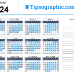 2024 Weekly Calendar Excel