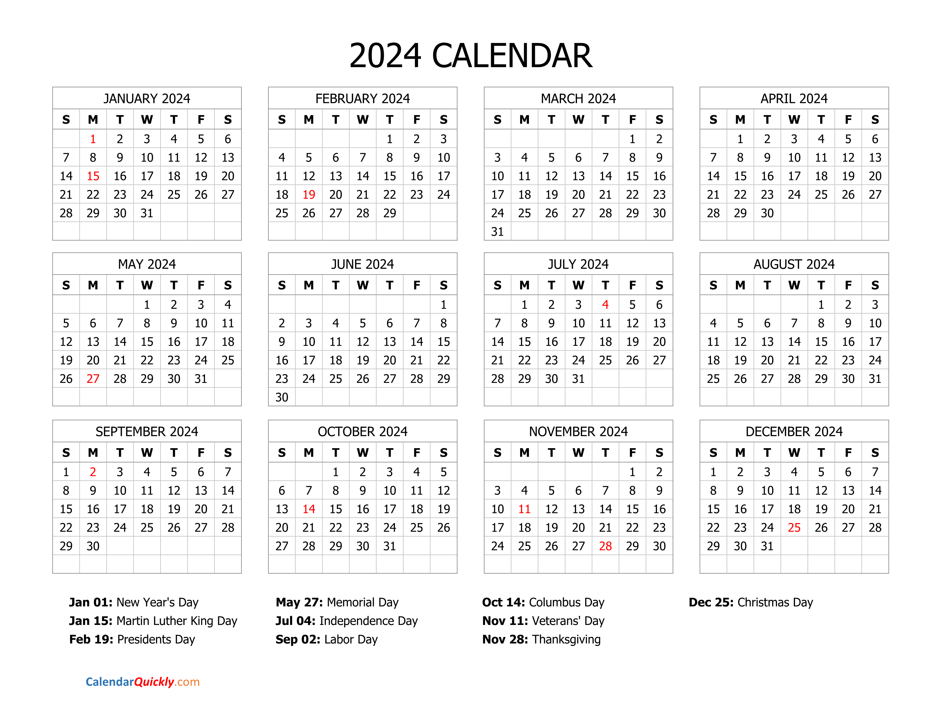 2024 Calendar Templates And Images - 2024 Calendar Printable