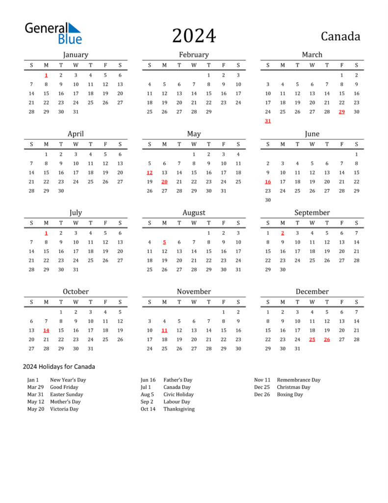 National Parks Calendar 2024