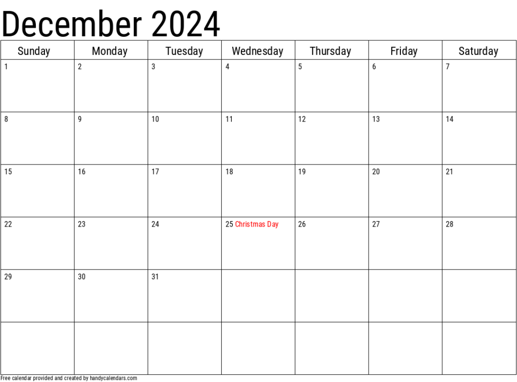 December 2024 Calendar With Holidays