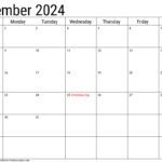 December 2024 Calendar With Holidays