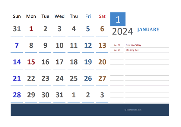 2024 Vacation Calendar