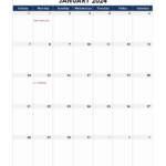 Blank 2024 Monthly Calendar