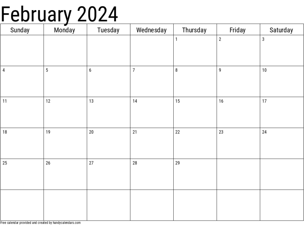 February 2024 Free Printable Calendar