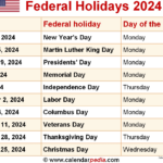 Calendar Of National Days 2024