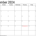 Thanksgiving 2024 Calendar