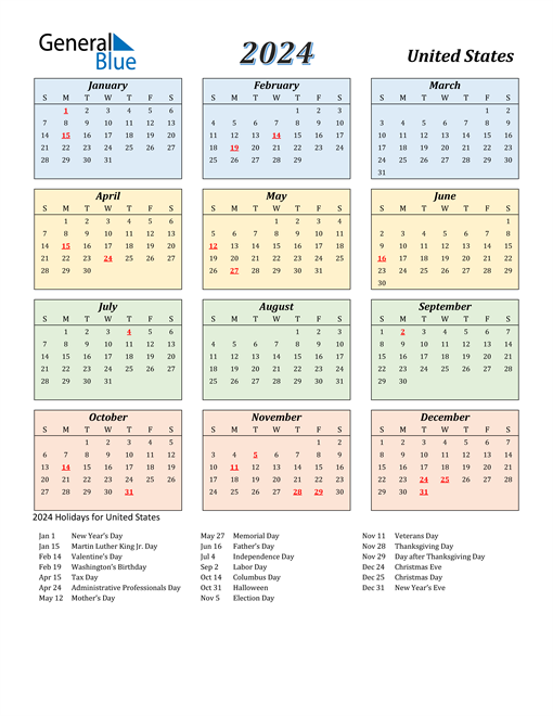 Us Calendar 2024