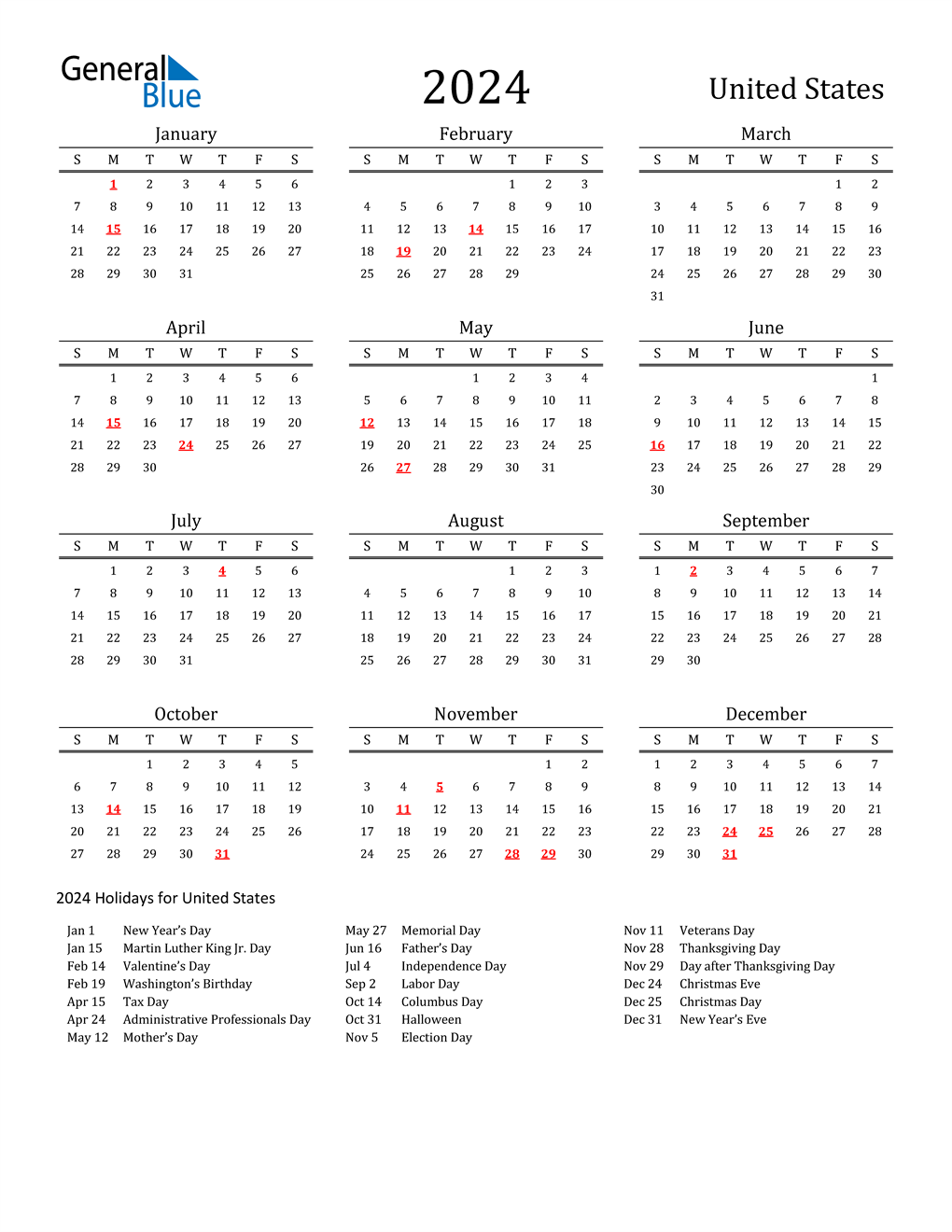 Downloadable Calendar 2024 2024 Calendar Printable