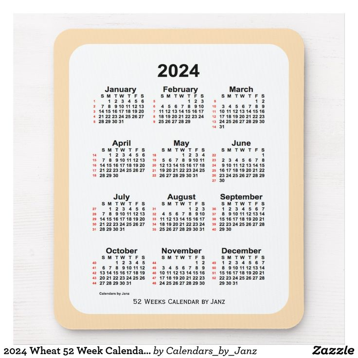 52 Week Calendar 2024