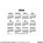 2024 Mini Calendar Printable