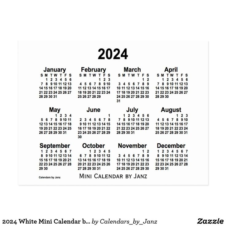 2024 Mini Calendar Printable