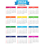 Colorful Calendar 2024