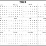 Blank Calender 2024