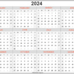 Free Print 2024 Calendar