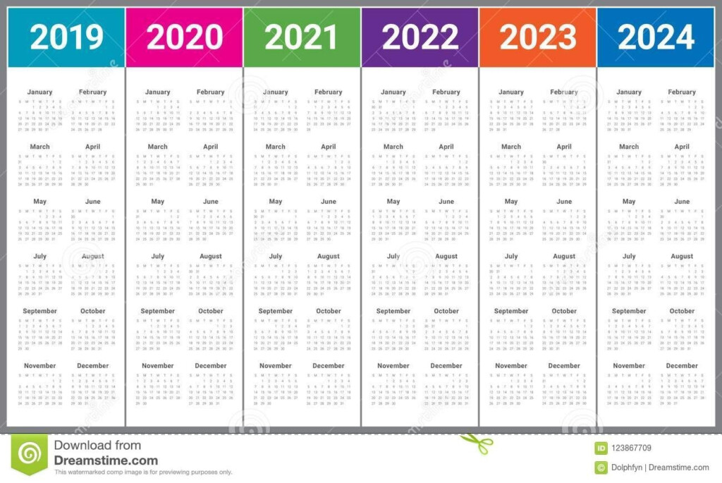 Calendar 2019 To 2024