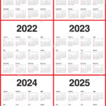 4 Year Calendar 2021 To 2024