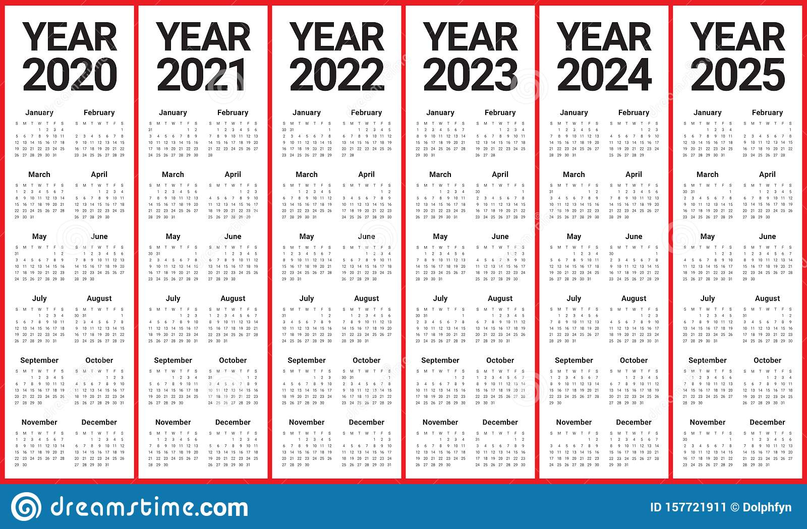 4 Year Calendar 2021 To 2024