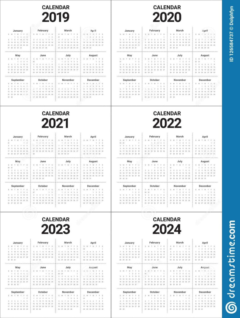 5 Year 2019 To 2024 Calendar