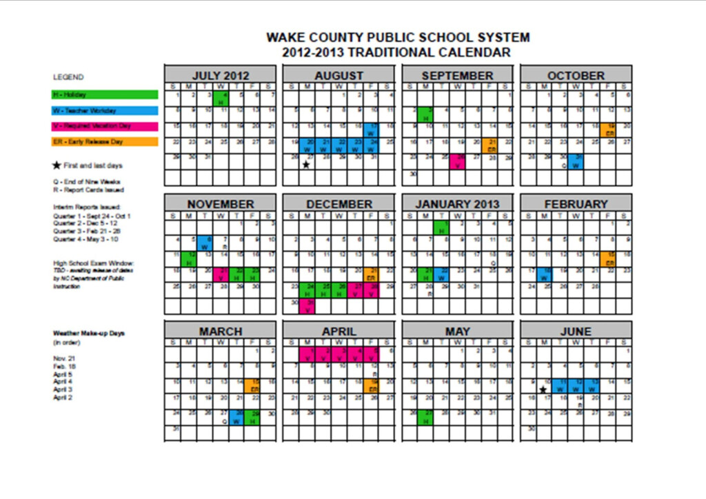 Wake County Year Round School Calendar 2024-25