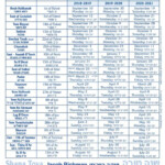 Hebrew Calendar 2021-2024